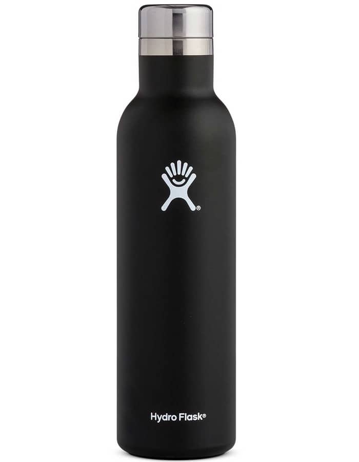 25 Oz Wine Bottle Black + Hydro flask