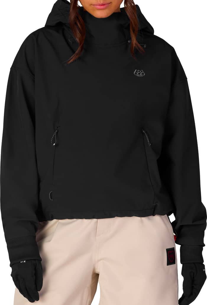 W Waterproof Team Crop Hoody Black