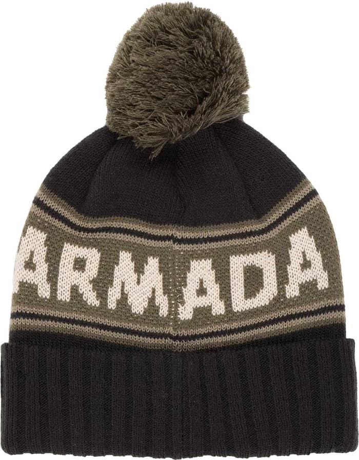 Jacquard Knit Pom Beanie Black