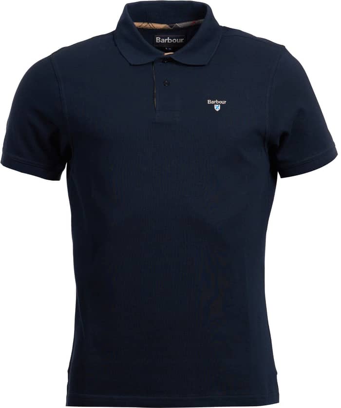 Tartan Pique Polo Shirt New Navy