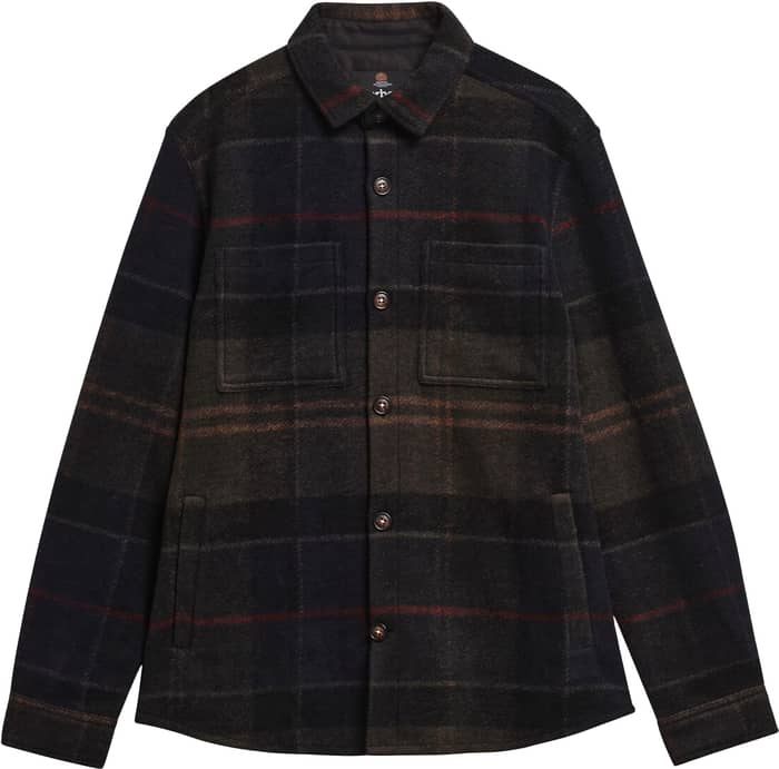 Woodlane Brushed Check Overshirt Shadow Classic Tartan