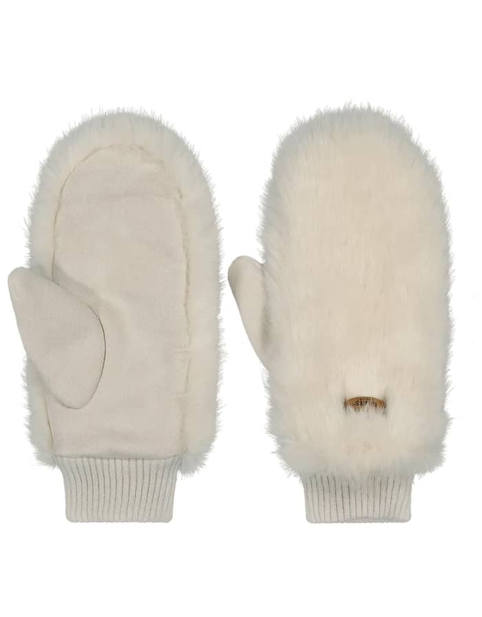 Fur Mitts White