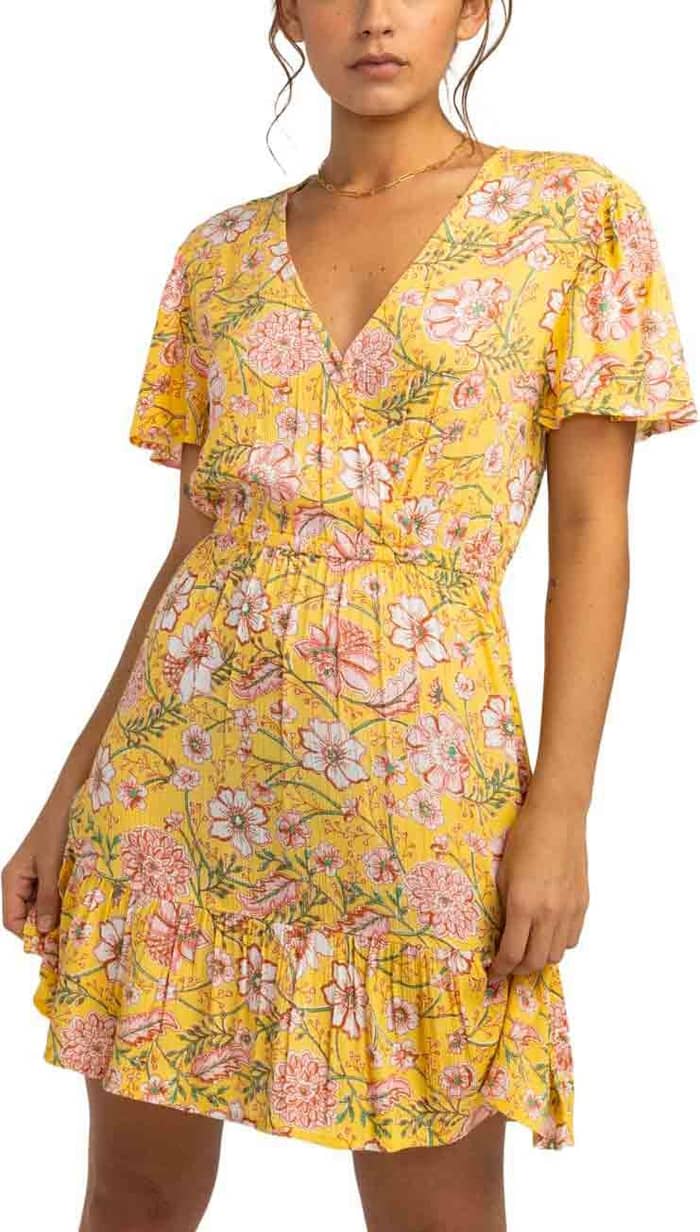 Spring Light Woven Dress Golden Peach
