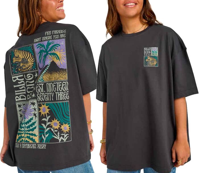 Daydream Away SS Tee W Off Black