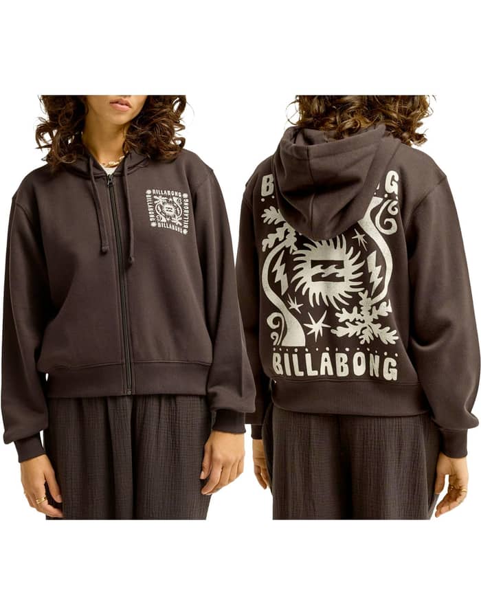 Always Looking Zip Hood Black Pebble