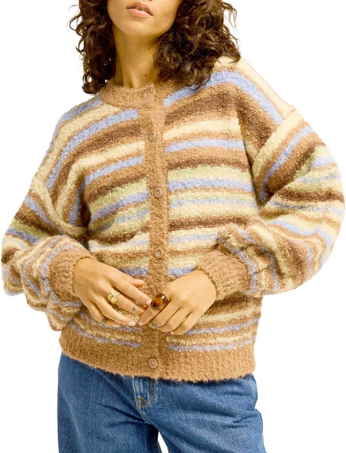 Bayside Stripes Cardigans Sugar Almond