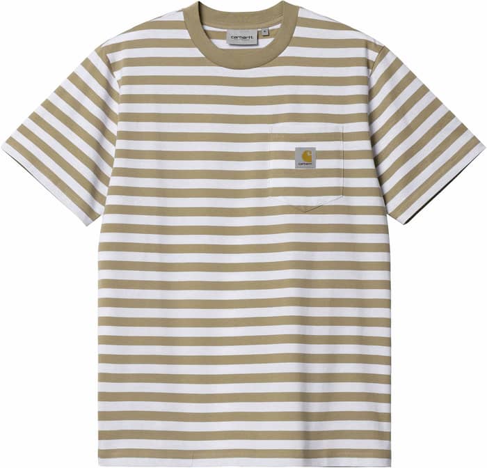S/S Scotty Pocket T-Shirt Scotty Stripe Ammonite White