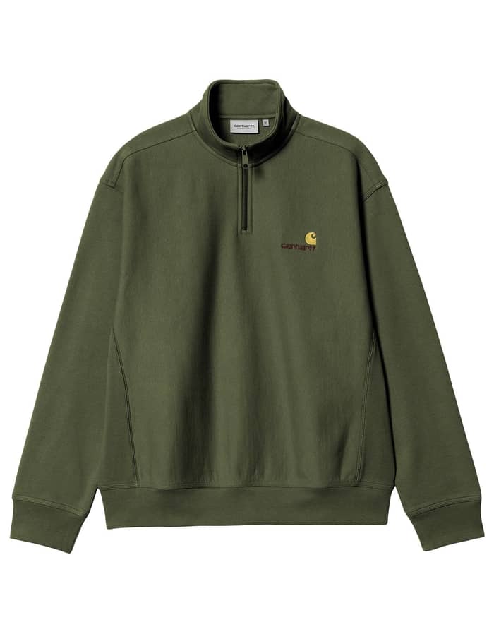 Half Zip American Script Sweat Tarragon