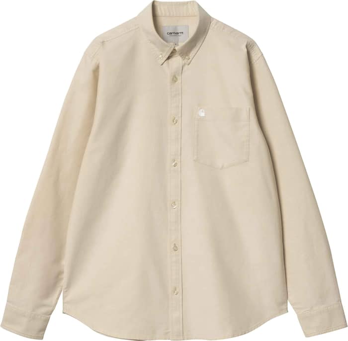 L/S C-Logo Shirt Cornsilk / White