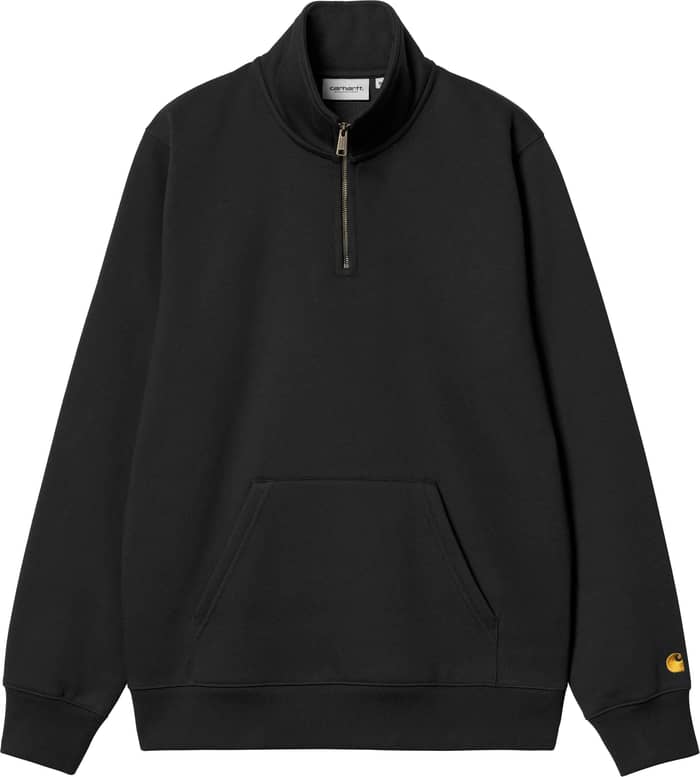 Chase Neck Zip Sweat Black / Gold