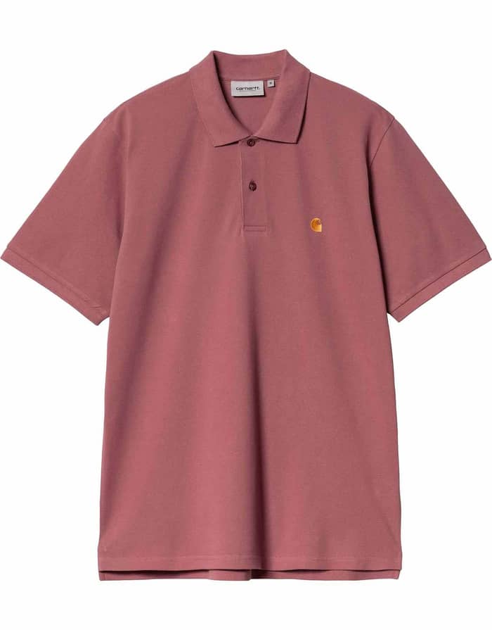 S/S Chase Pique Polo Dusky Pink / Gold