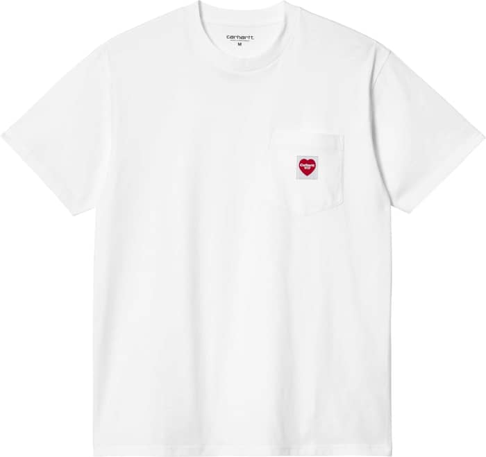 S/S Pocket Heart T-Shirt White / Red + Carhartt WIP