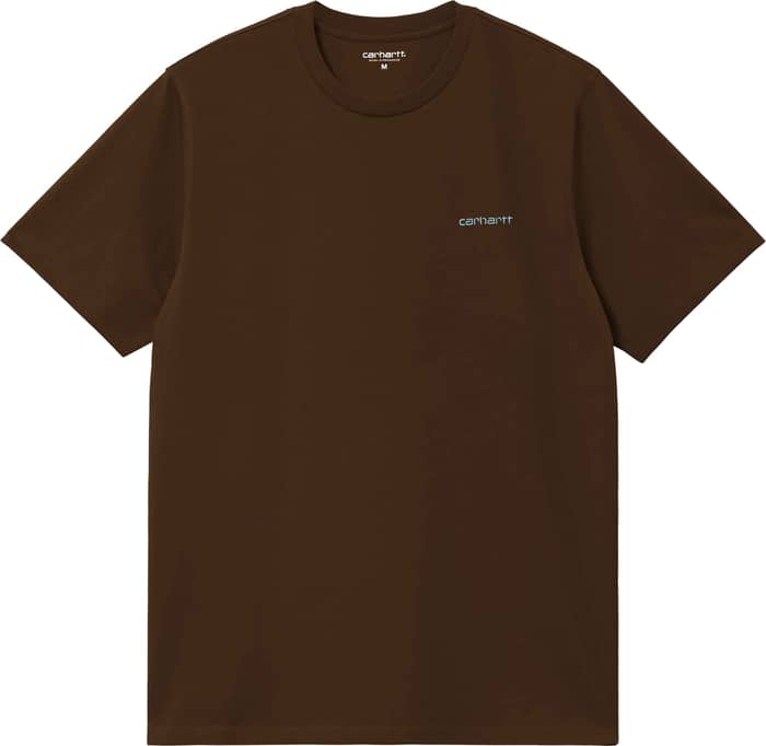 S/S Script Embroidery T-Shirt Liberica / Air Sky