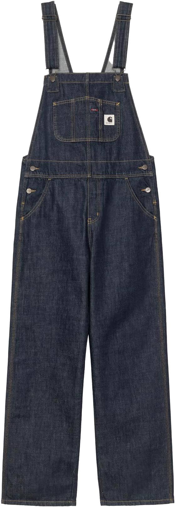 W' Bib Overall Straight Denim Blue Rinsed