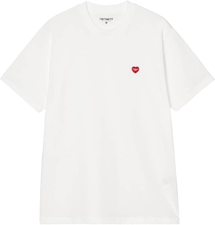 S/S Small Heart T-Shirt White / Red