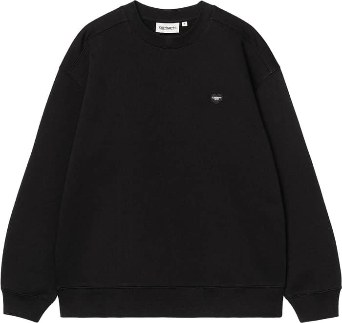 W' Small Heart Patch Sweat Black / Black