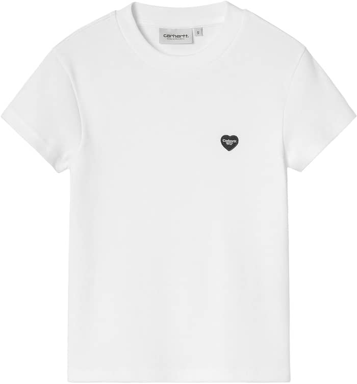 W' S/S Small Heart Patch T-Shirt White / Black
