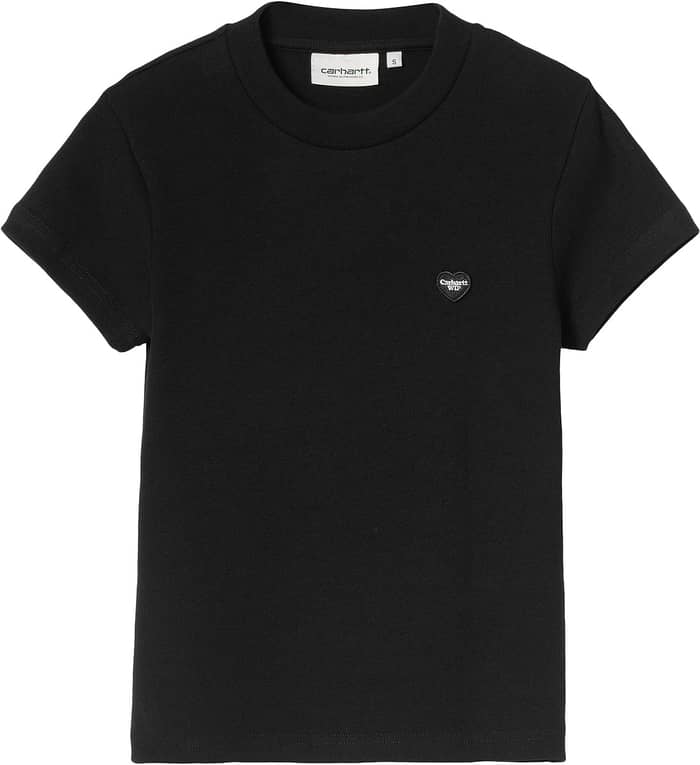 W' S/S Small Heart Patch T-Shirt Black / Black