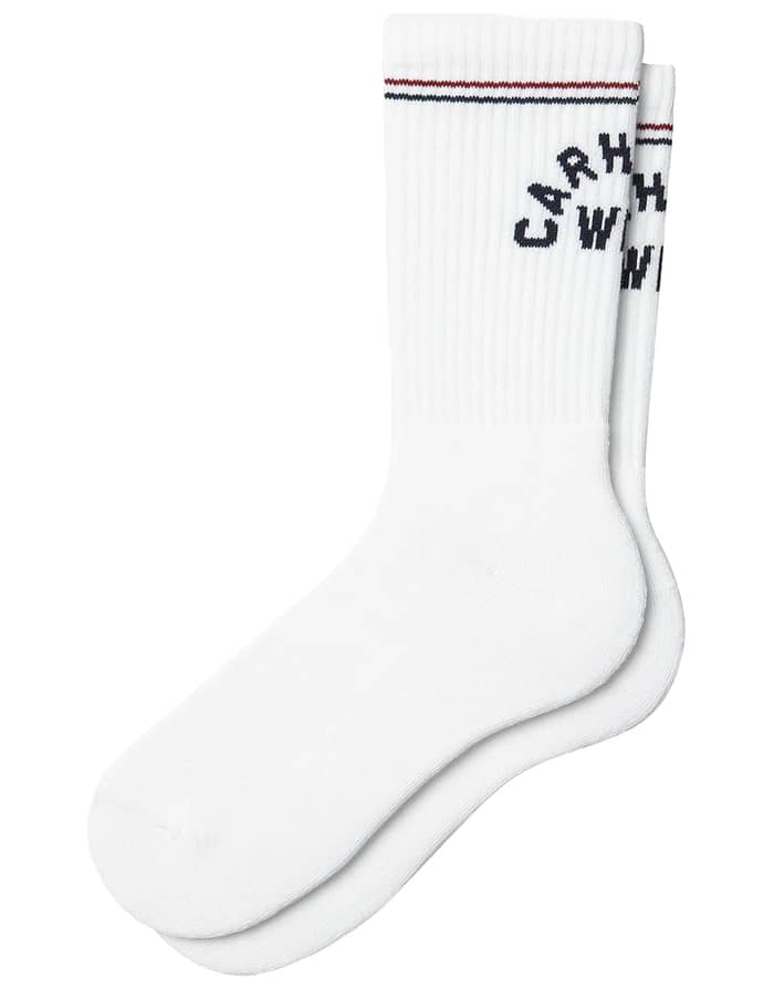 Arch Script Socks White Dark Navy