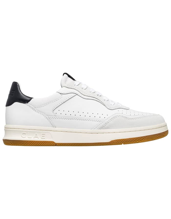 Haywood White Leather Black