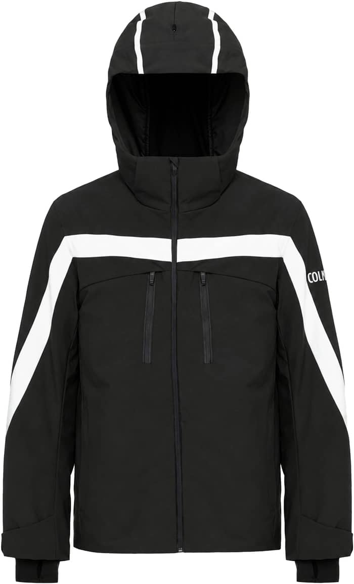 Mens Ski Jacket Ski Traditional Black Black White