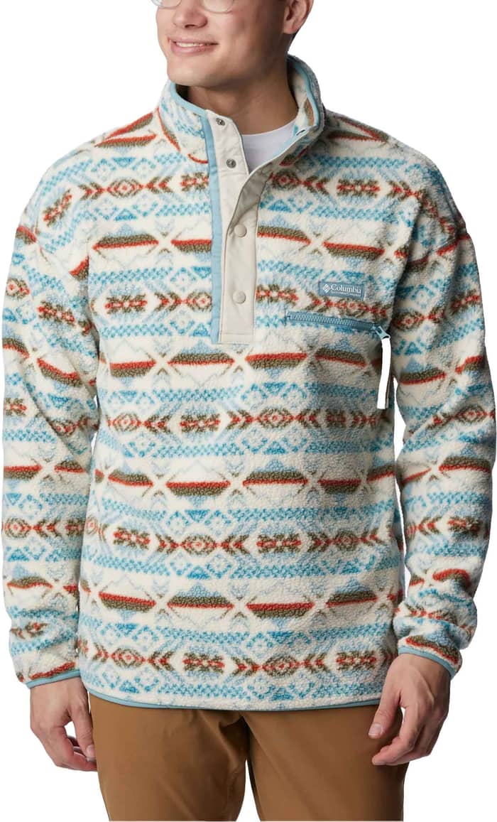 Helvetia™ Half Snap Fleece Stone Blue Checkered Peaks Multi