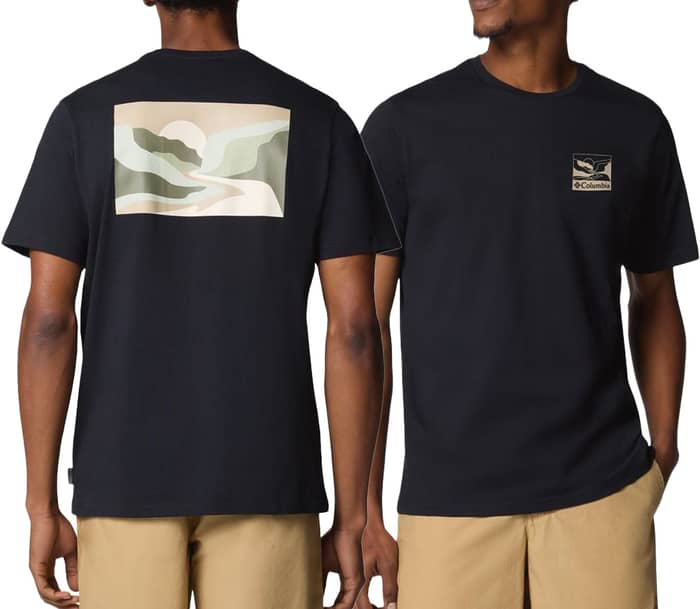 Explorers Canyon Back SS Tee Black, Trailscape