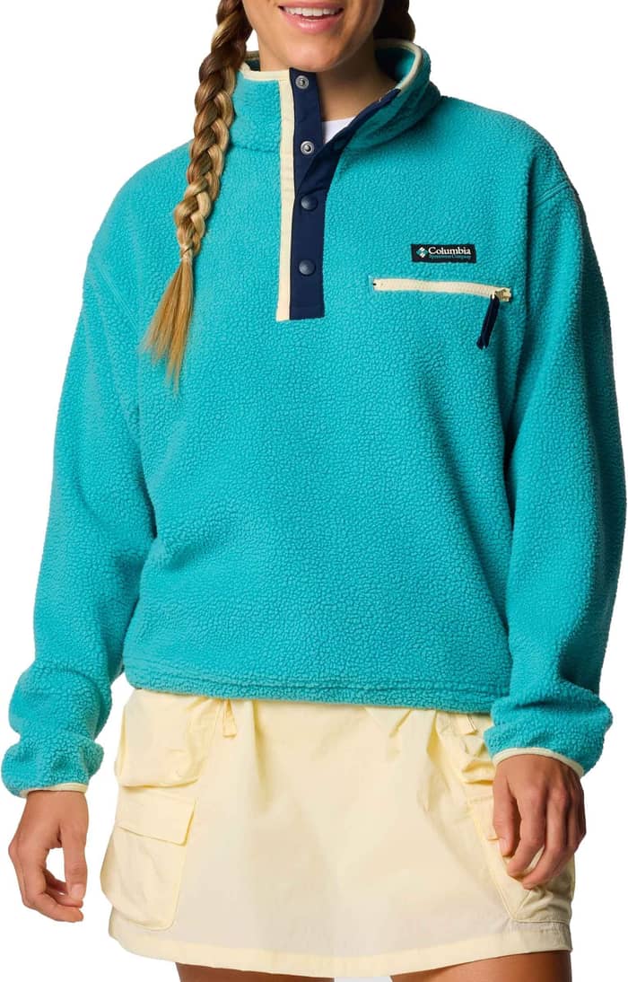Helvetia II Cropped Half Snap Fleece Teal