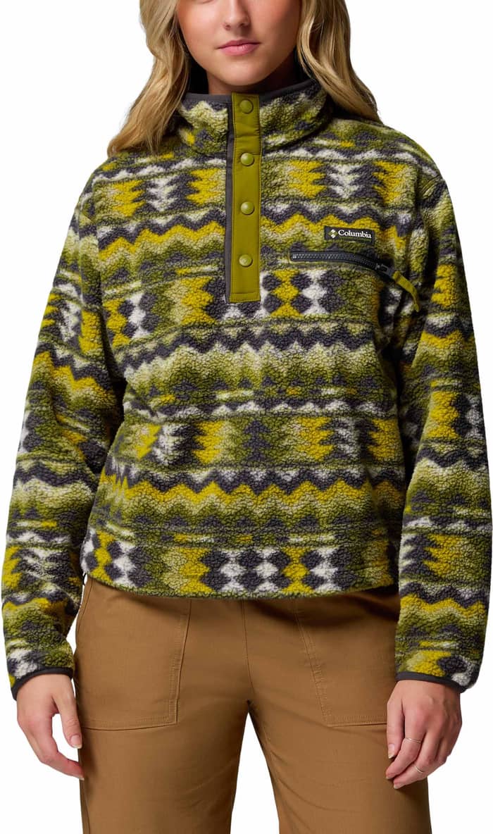 Helvetia II Printed Cropped Half Snap Mossy Green Retrotree