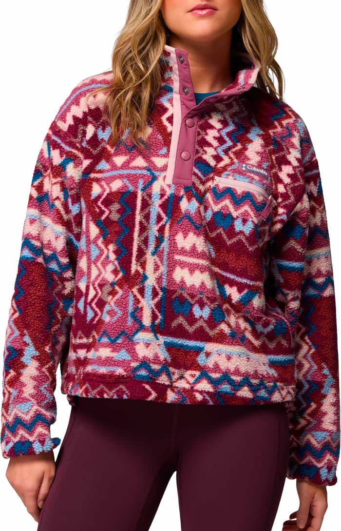 Helvetia II Printed Cropped Half Snap Antique Mauve Geomix