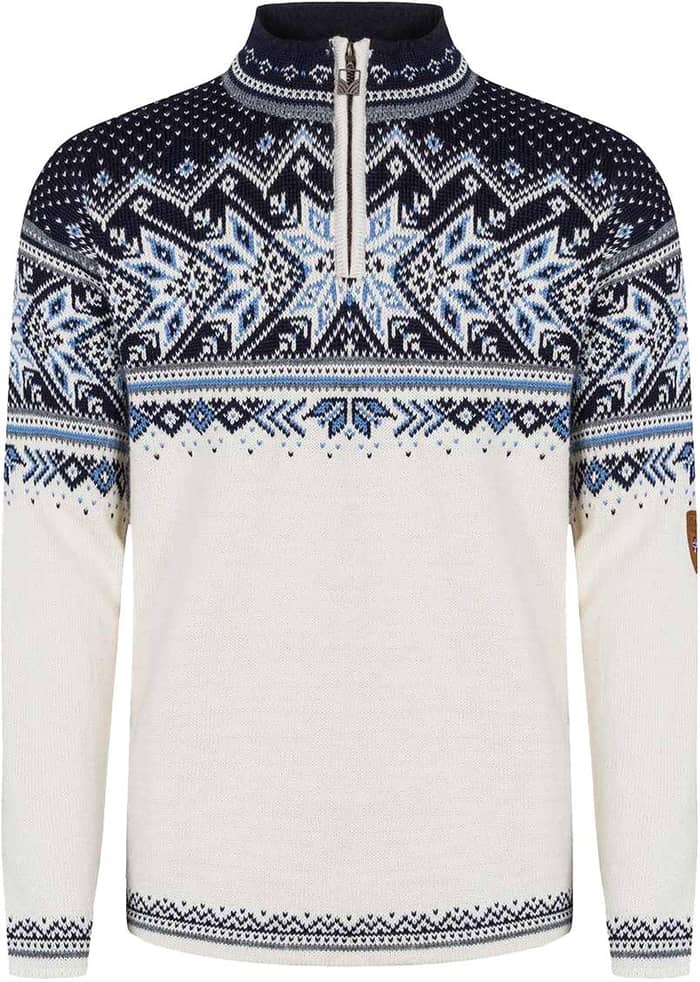 Vail M Sweater Offwhite Midnightnavy Blueshadow