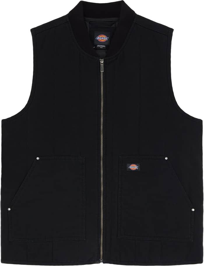 Quilted Canvas Vest Black