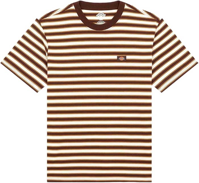 Stripe SS Tee Chocolate Brown