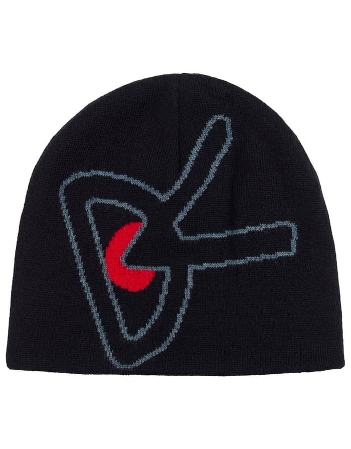 Merino Wool Beanie Black/Red
