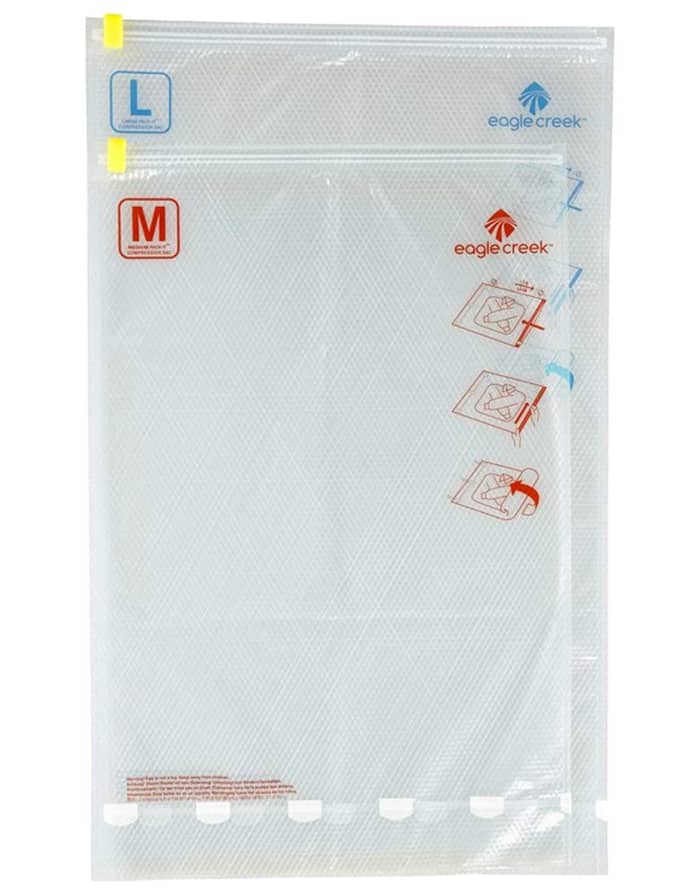 Pack-It™ Compression Sac Set M/L Clear/Flame/Orange