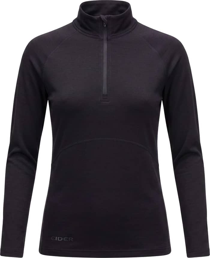 W Eider Merino 190 Half Zip Black