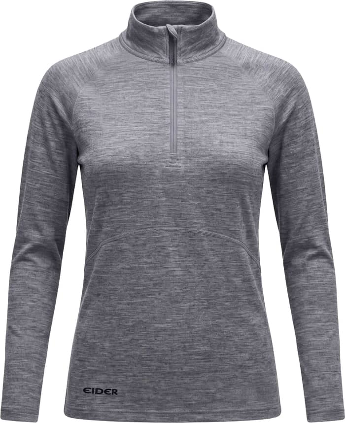 W Eider Merino 190 Half Zip Heather Grey