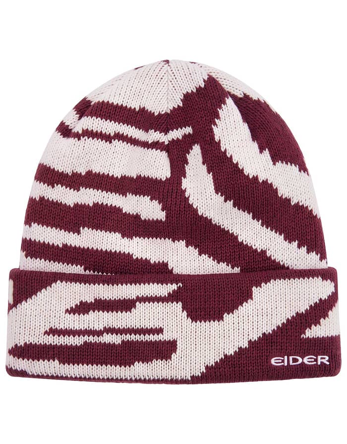 Fluffy Eider Beanie Mauve Wine