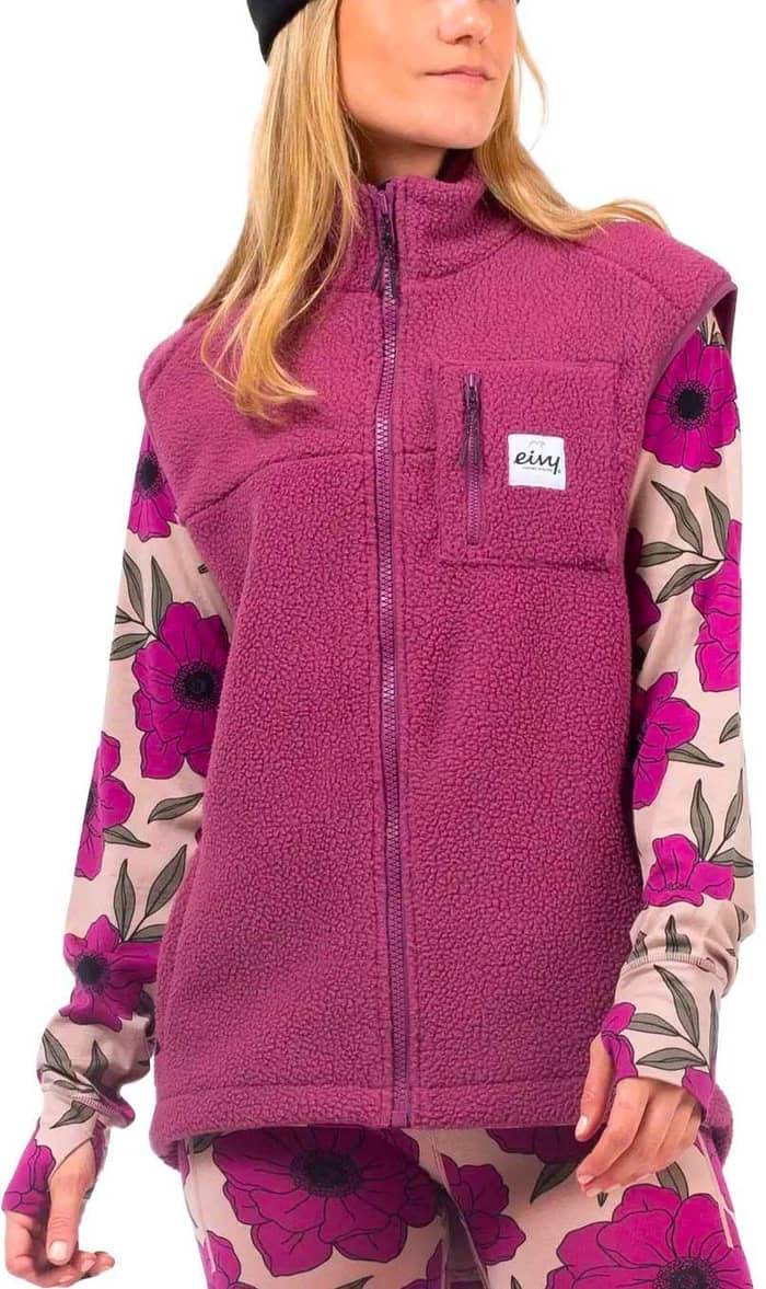  Lumberjackie Sherpa Vest Pinkgundy