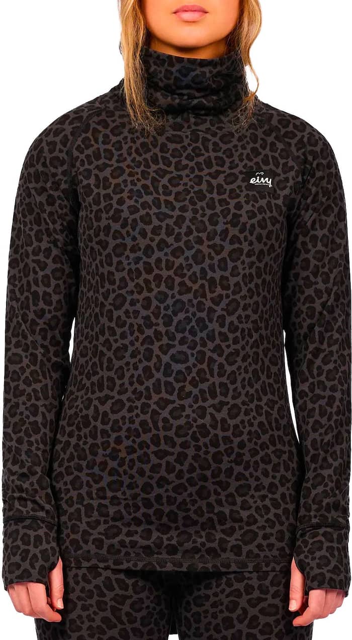 Icecold Merino Wool Top Black Leopard
