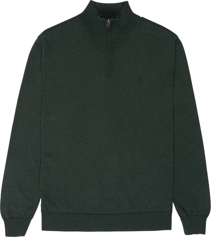 Icon Embroidery Quarter Zip Sweater Forest Night