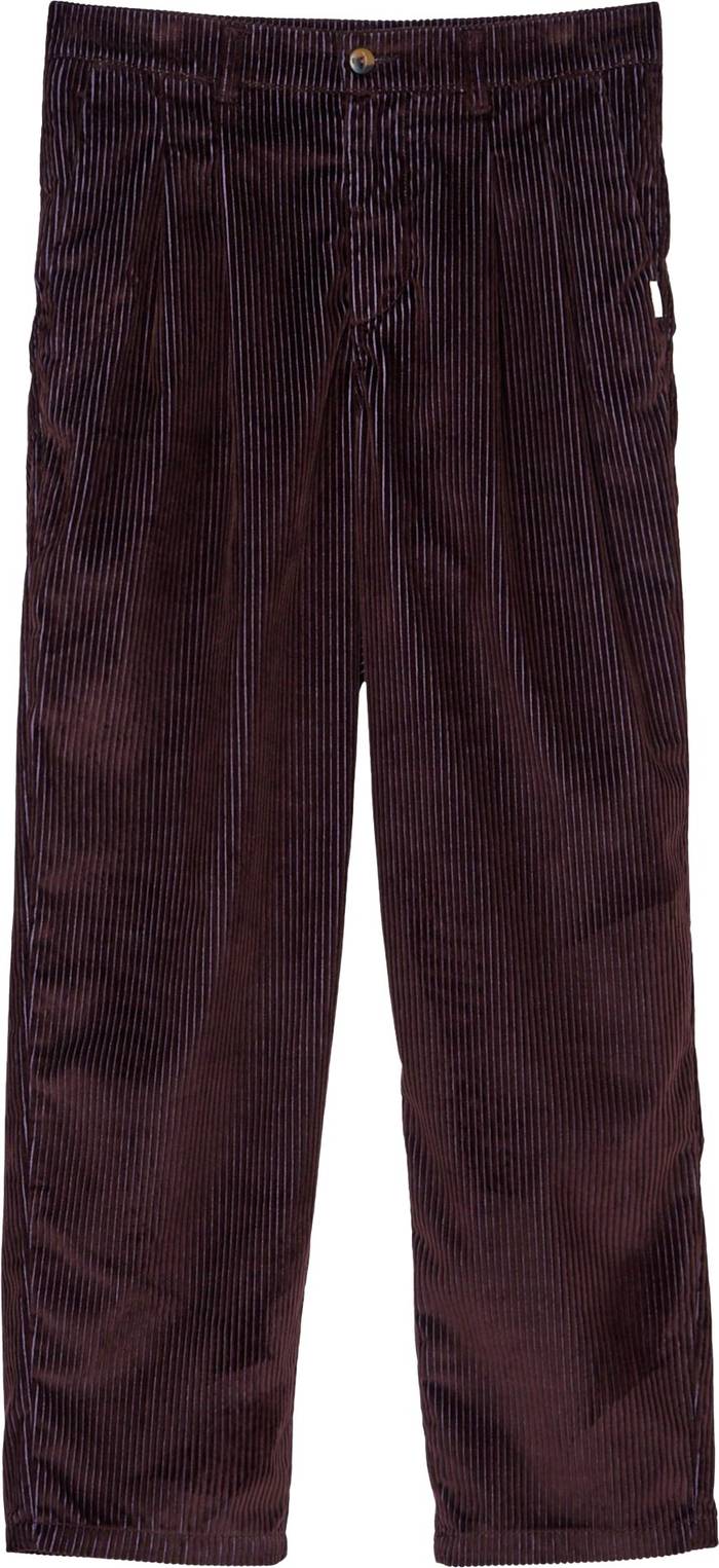 Big Pleated Bi Color Corduroy Pants Java