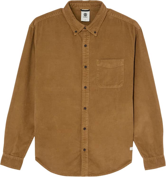 Button Down Regular Corduroy Shirt Sepia