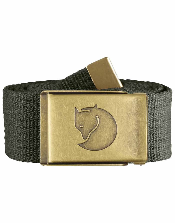Canvas Brass Belt 4 cm Mountain Grey