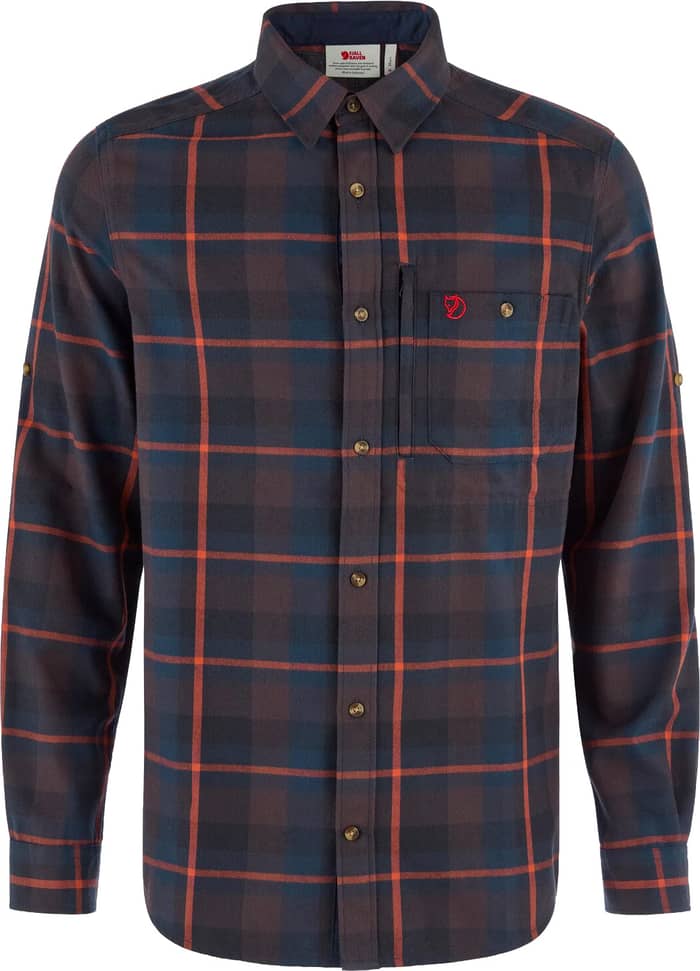 Fjällglim Regular Shirt M Black Oak Autumn Leaf