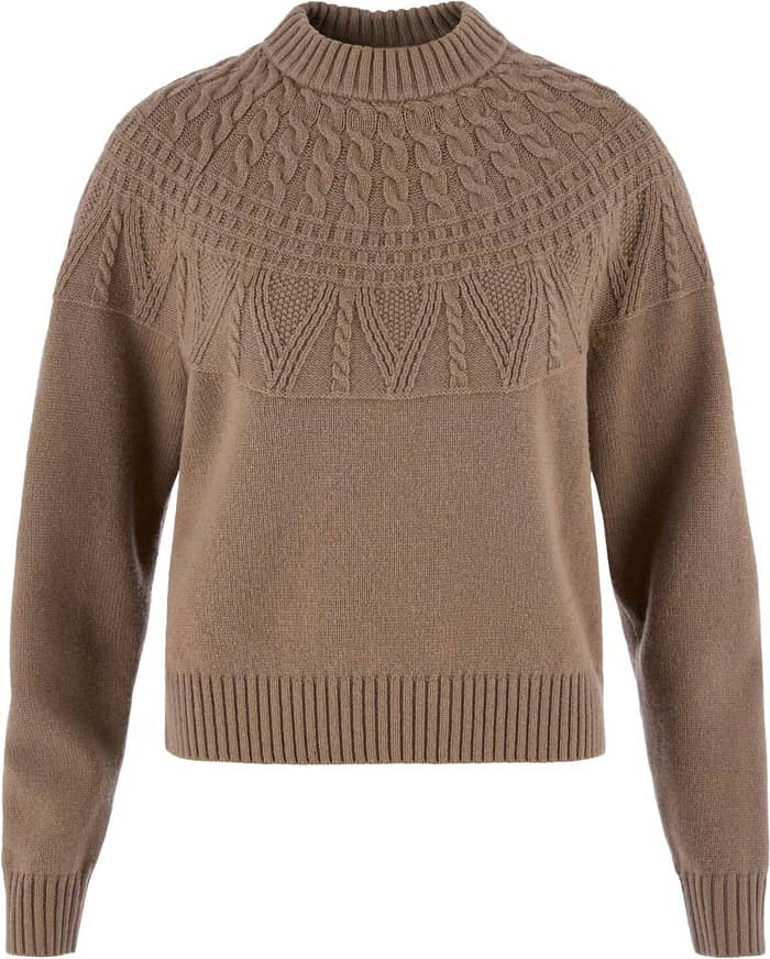 Övik Solid Jacquard Knit W Suede Brown