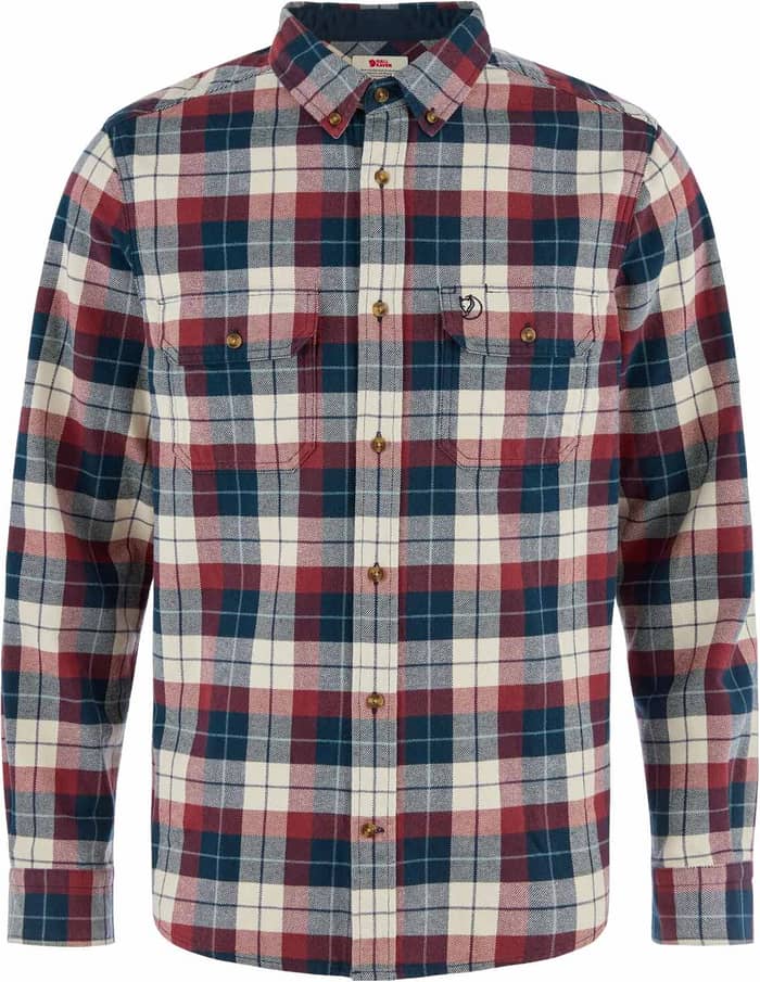 Singi Heavy Flannel Shirt M Dark Navy Maroon