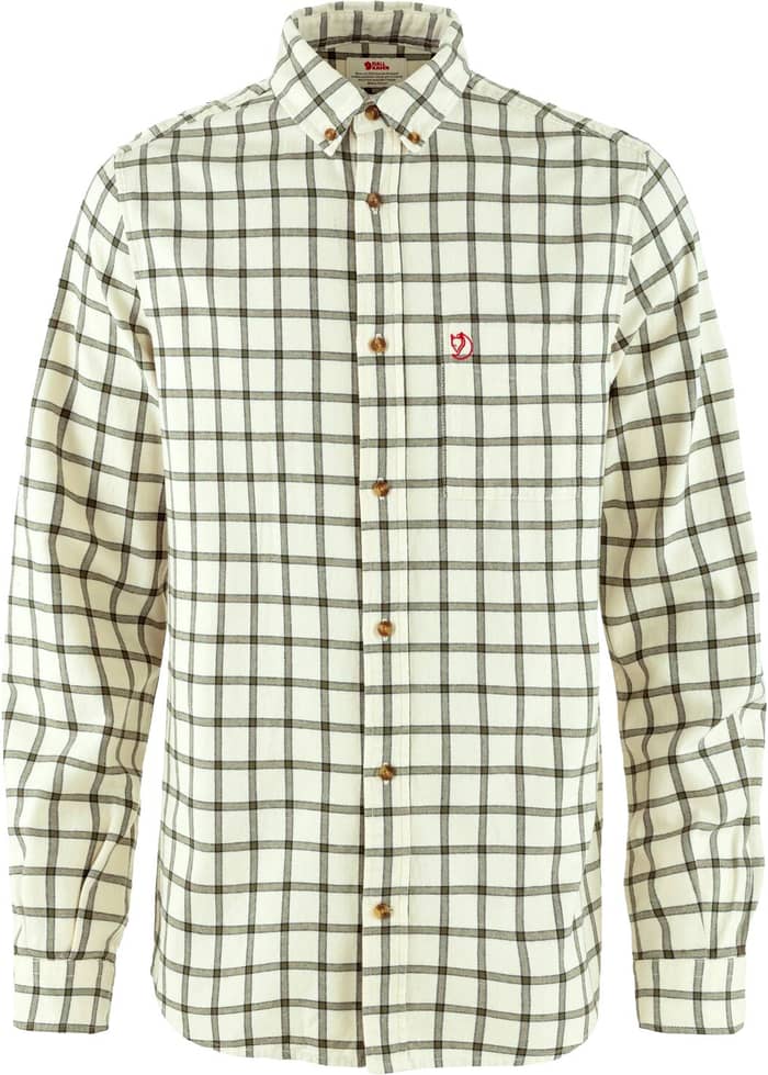 Övik Flannel Shirt M Chalk White Laurel Green