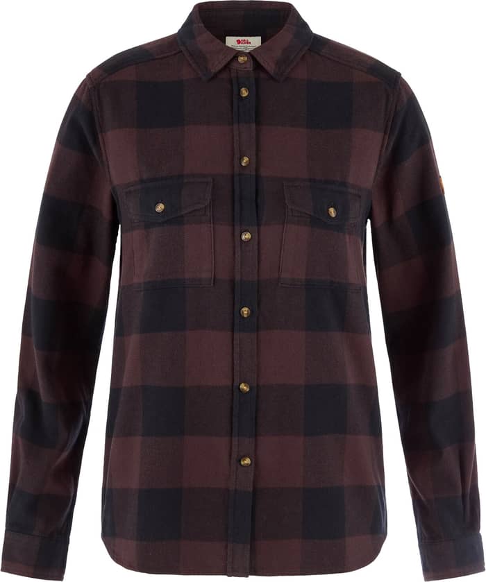 Övik Heavy Flannel Shirt W Black Oak Black