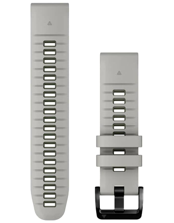 Bracelet QuickFit 22mm Silicone Gris clair / Vert Moss